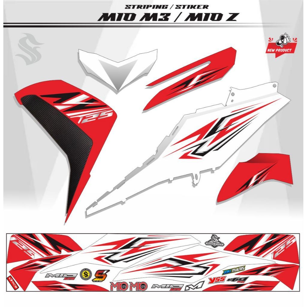 VARIASI STICKER VARIASI STRIPING POLET MIO M3 MIO Z STRIPING TERLARIS MIO Z VARIASI