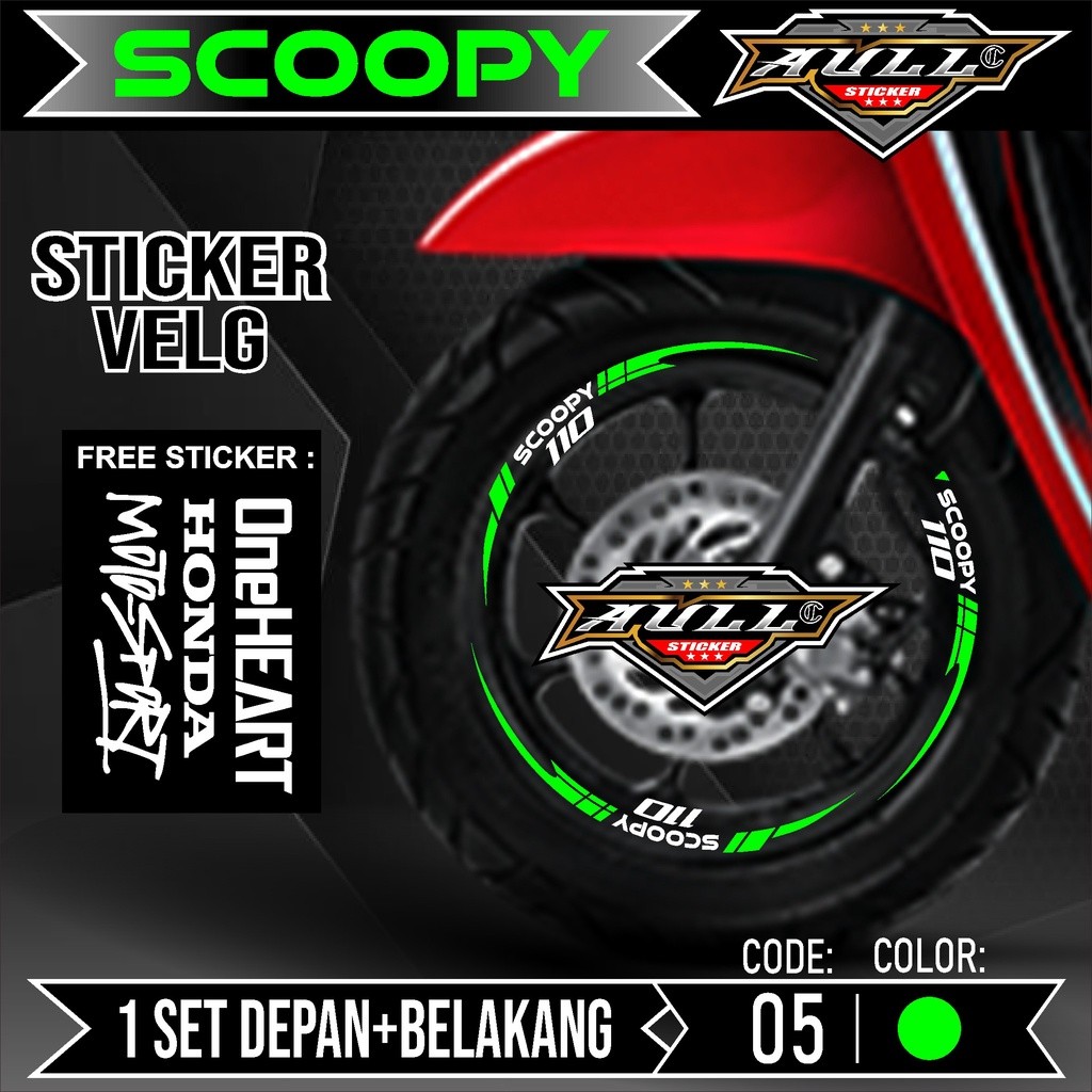 Stiker Cutting Velg Scoopy - Aksesoris Stiker Cutting Sticker List Velg Motor Honda Scoopy 2017 - 20