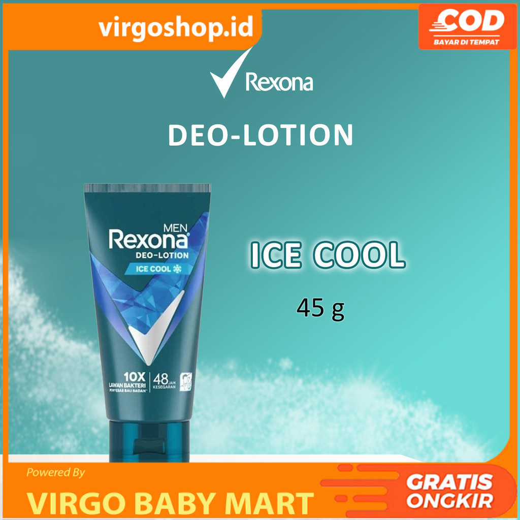 Rexona Men Ice Cool 45g – Deodorant Lotion Pria Anti Keringat & Wangi Segar
