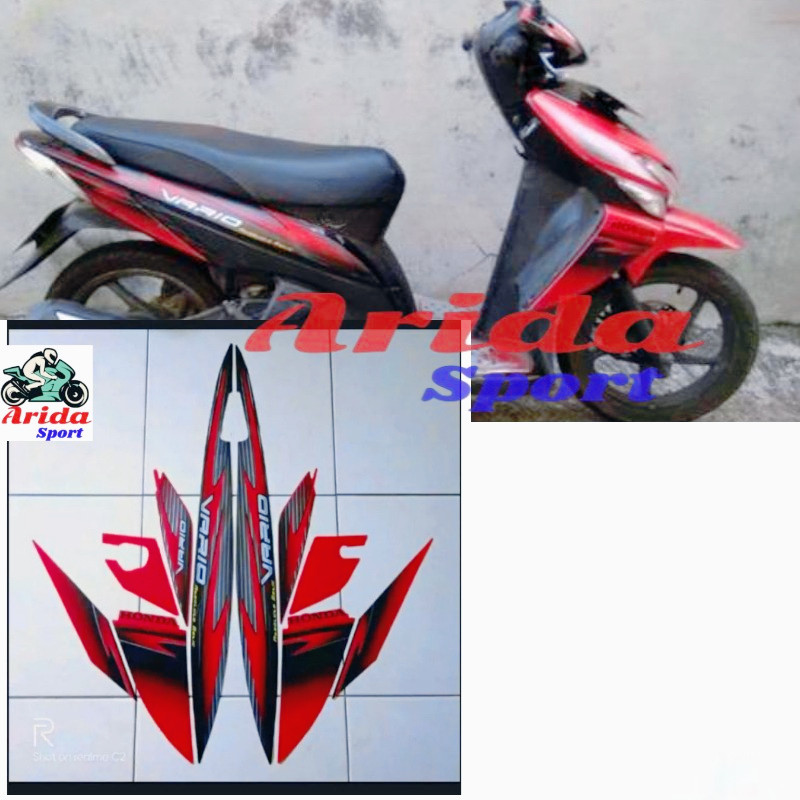 striping vario 110 stiker honda vario karbu 110 cw 2006 merah hitam