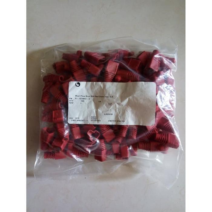 Original AMP/Commscope Plug Boot Cat.6 @100Pcs - Merah by Josscom