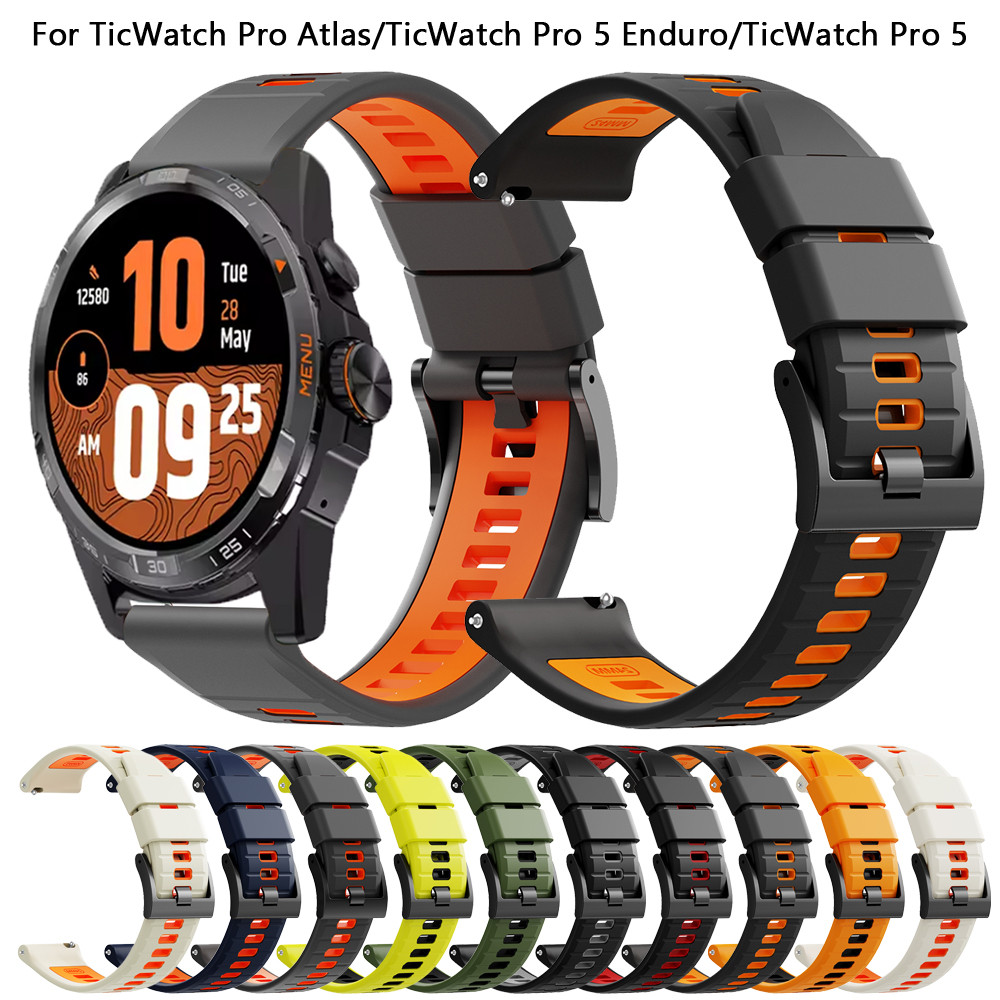 Silicone Strap For TicWatch Pro Atlas Watch Band For TicWatch Pro 5/TicWatch Pro 5 Enduro Bracelet F