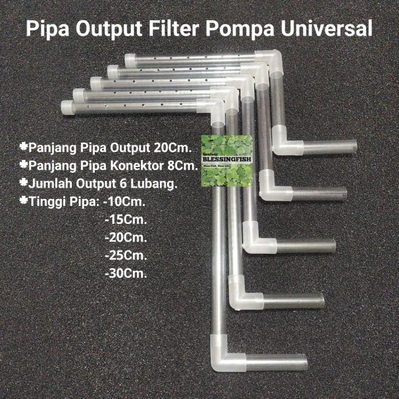 Ael Aquatic - Pipa Output Filter Panjang 20Cm Pipa Lubang Filter Aquarium Kolam Pipa Output Lubang P