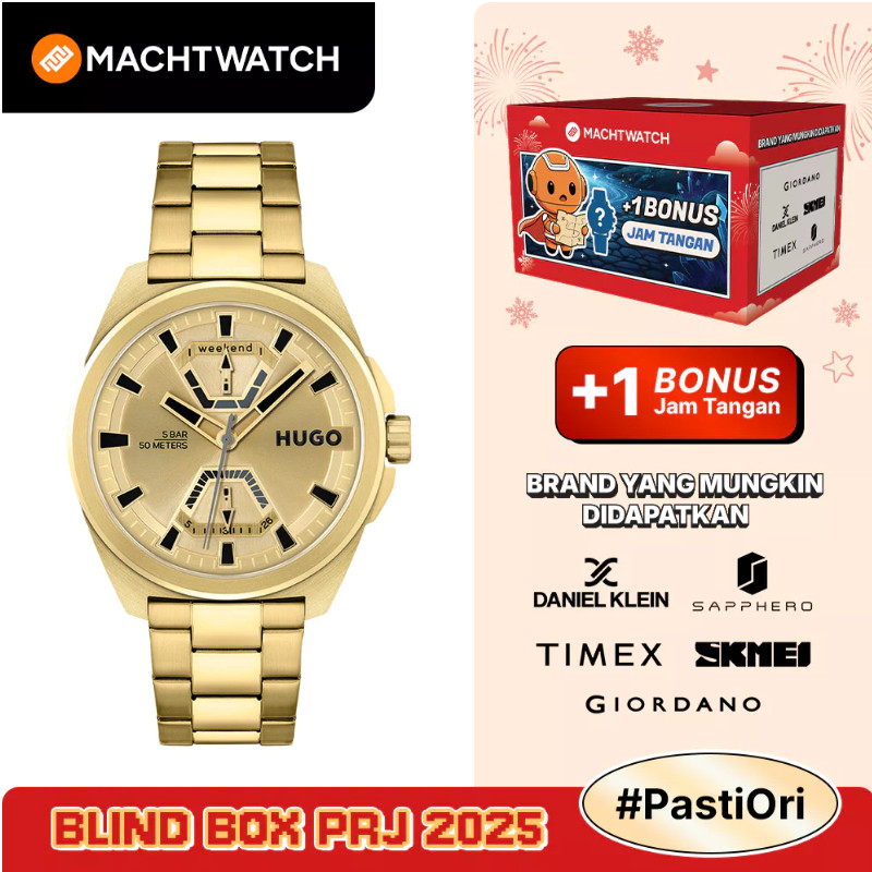 Jam Tangan Pria Hugo Boss Expose 1530243 Men Gold Dial Gold Stainless Steel Strap