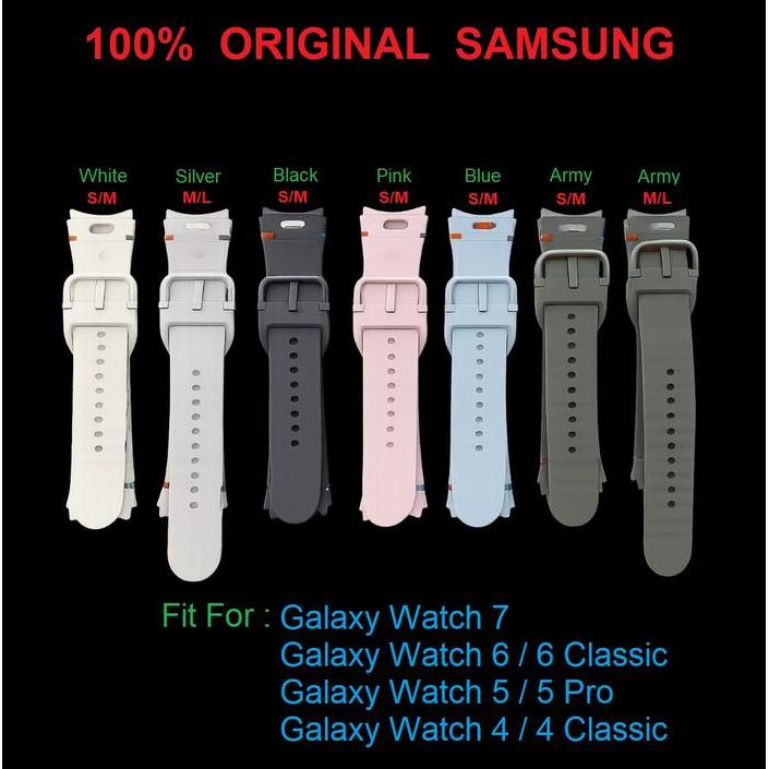 SAMSUNG Strap Sport Band Galaxy Watch7 Watch 7 Watch 6 classic watch 5 pro watch 4 Original - White 