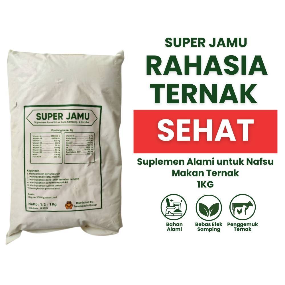 Super Jamu 1Kg - Jamu Nafsu Makan Kambing - Jamu Nafsu Makan Sapi - Suplemen Sapi - Suplemen Kambing