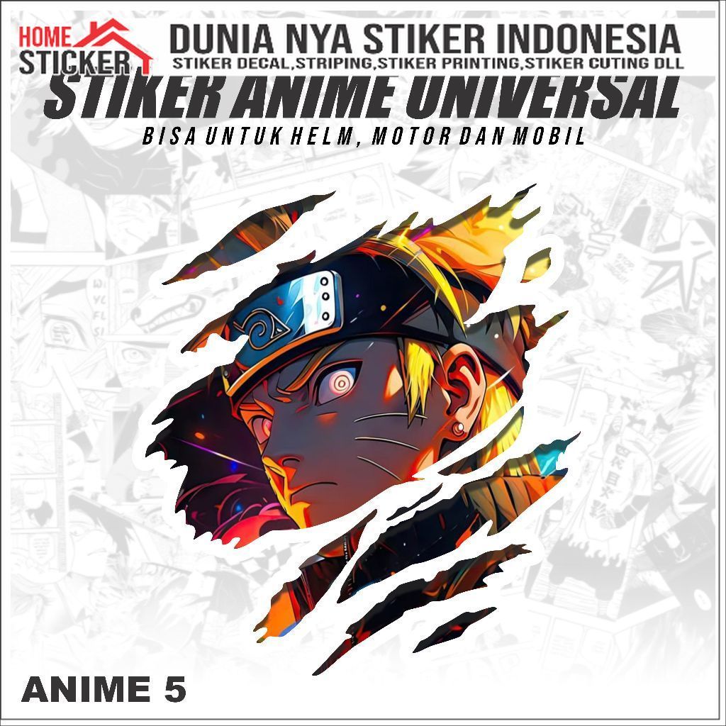 Sticker Anime Universal-sticker Karakter Anime Naruto-sticker Vinyl Untuk Helm Motor Mobil