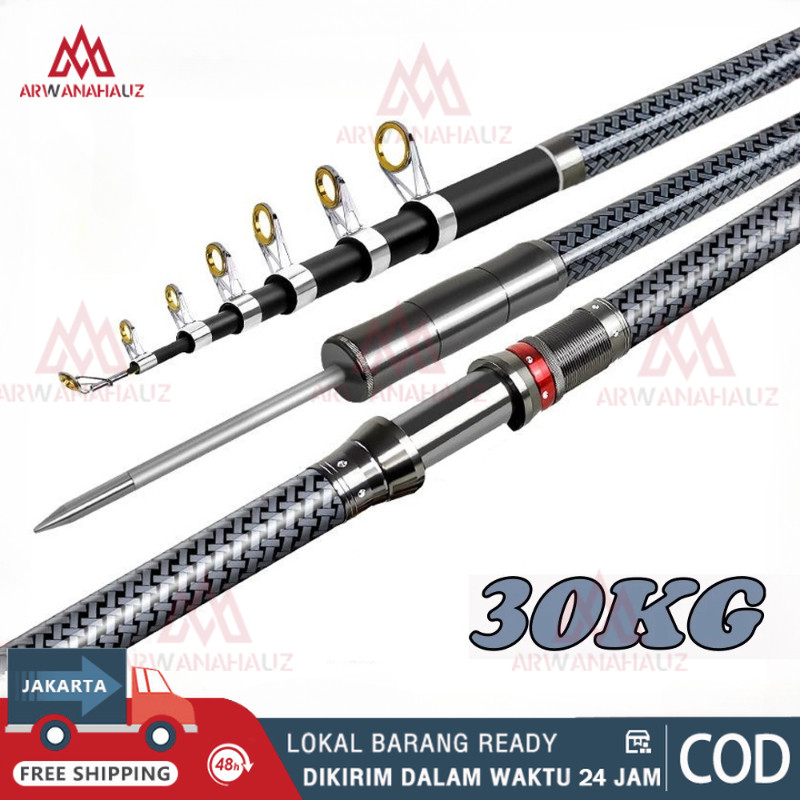 Daiwa Joran Pancing Carbon Fiber Sea Fishing Rod 2.1M-3.6M/7 Tongkat Stik Pancing 3.6Meter Stick Pan