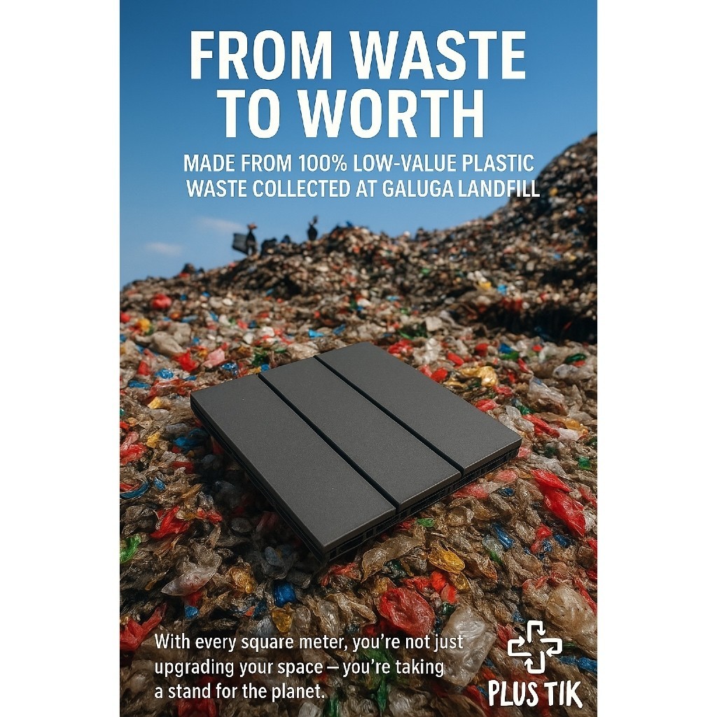 Lantai Dek Srasah Floor Decking Outdoor Indoor Dark Grey