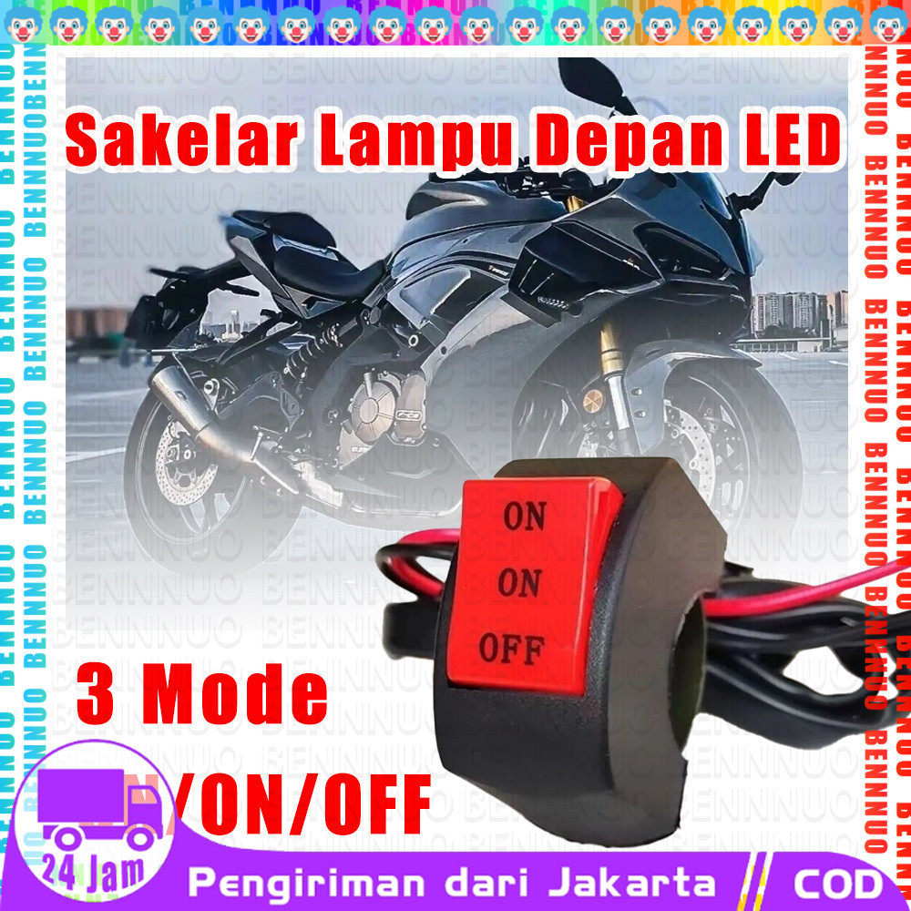 Saklar Switch stang 3mode on on off 3 jalur 12V 24V ACDC Saklar Lampu switch Saklar On/On/Off Stang 
