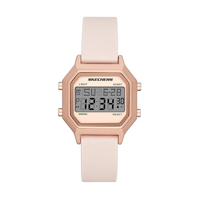 Skechers Digital Casual Lady Pink Silicone Jam Tangan Wanita 18MM SR6195