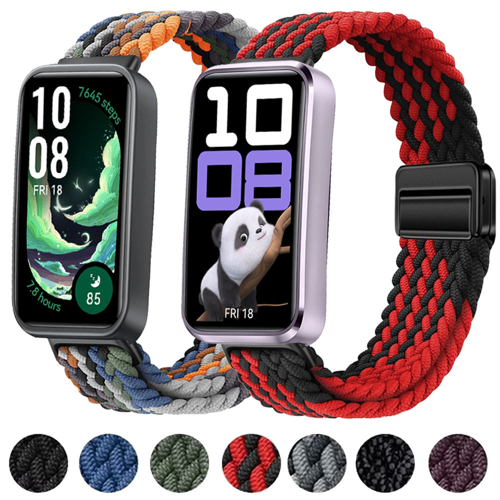 Original Nylon Braided Strap for Huawei Band 10 Magnetic Buckle Breathable Comfortable Wristband For