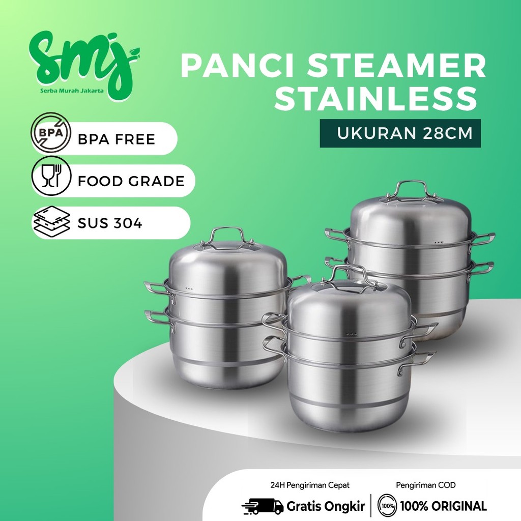 Panci Stainless Steel Tebal Panci Bakso Jumbo Stockpot Panci Susu Stainless