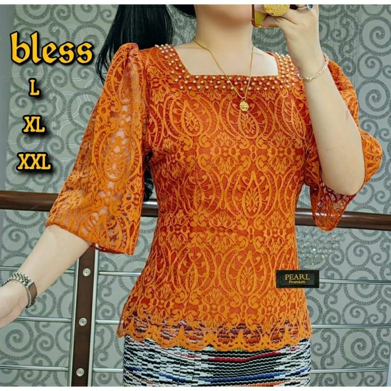 FN BLUS RENDA PEARL PREMIUM ATASAN KEBAYA VIRAL MODEL TERBARU