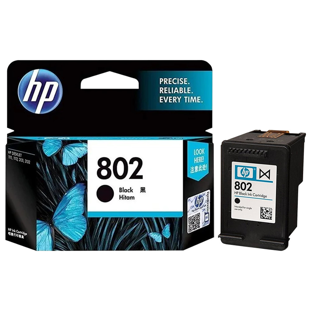 FixPrint Cartridge Original HP 802 Black CH563ZZ Tinta Printer HP Deskjet Print 1000 2000 3000 1050 