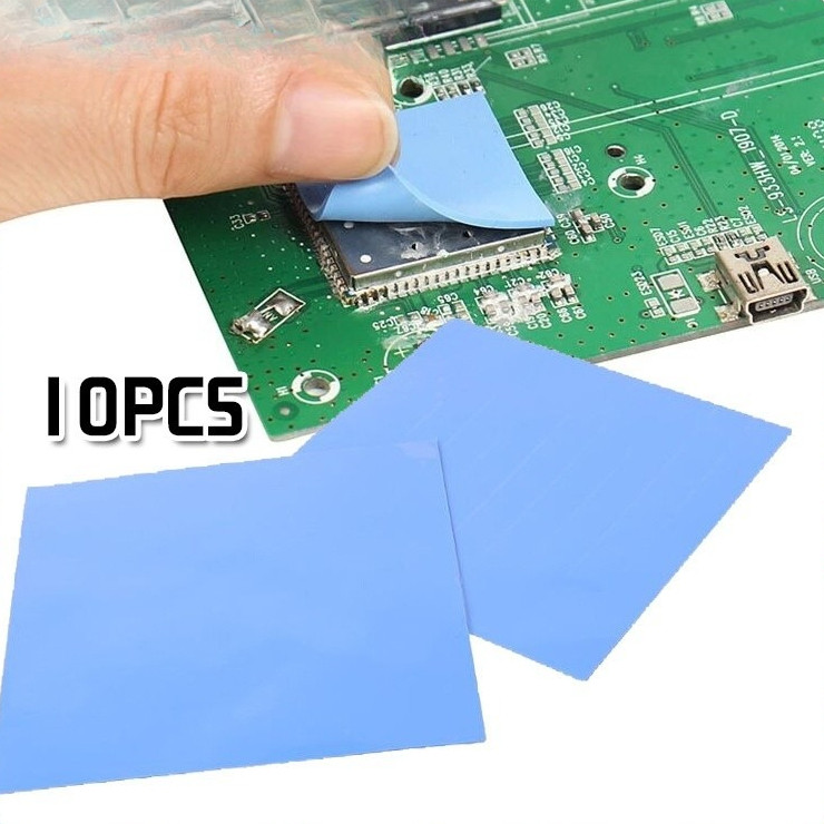 Thermal Pad Silicone 10x10cm Pendingin CPU GPU IC Phone Cooler Thermal Pad Penghantar Panas Set