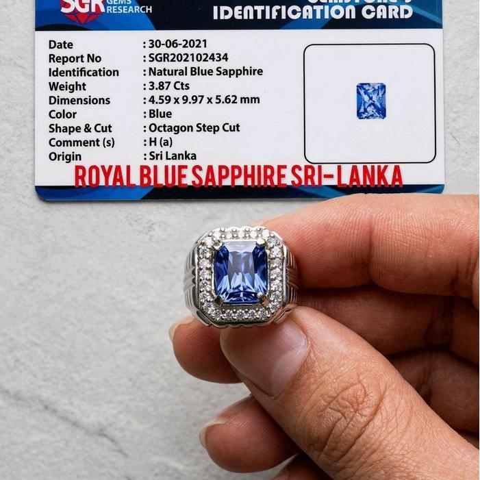 Cincin Blu Sapire Srilanka  Ceylon Srilanka Ring