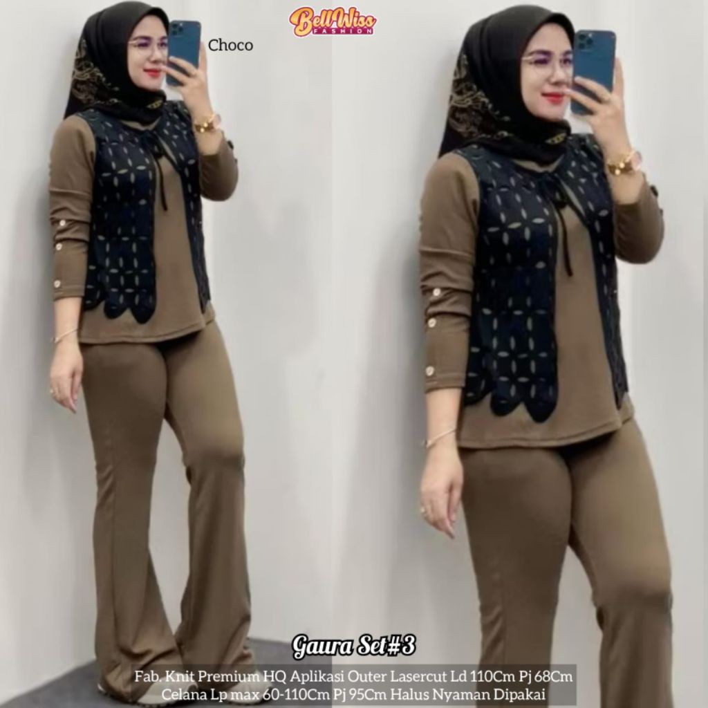 ada grup reseller tanyakan ke admin alya store Gaura Set#3 Knit Premium HQ Setelan wanita Tren masak