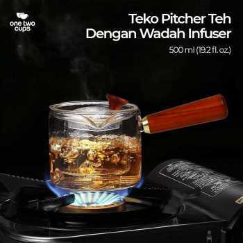 DIMSTORE TD-DA One Two Cups Teko Pitcher Teh Chinese Tea Tahan Panas Api 500ml Filter - BR-218