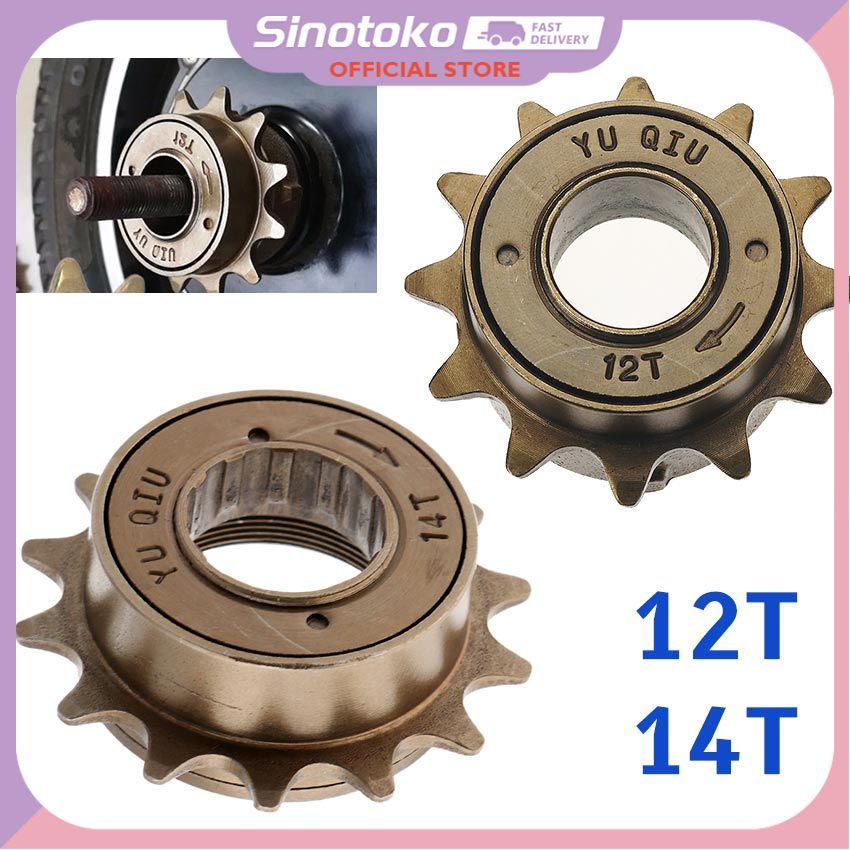Sprocket Freewheel Sepeda 12T/14T – Komponen Belakang Single Speed, Cocok BMX Anak/Fixie