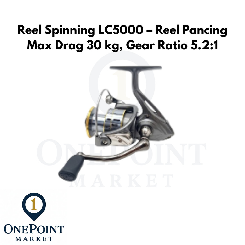 Reel Spinning LC5000 – Reel Pancing Max Drag 30 kg, Gear Ratio 5.2:1