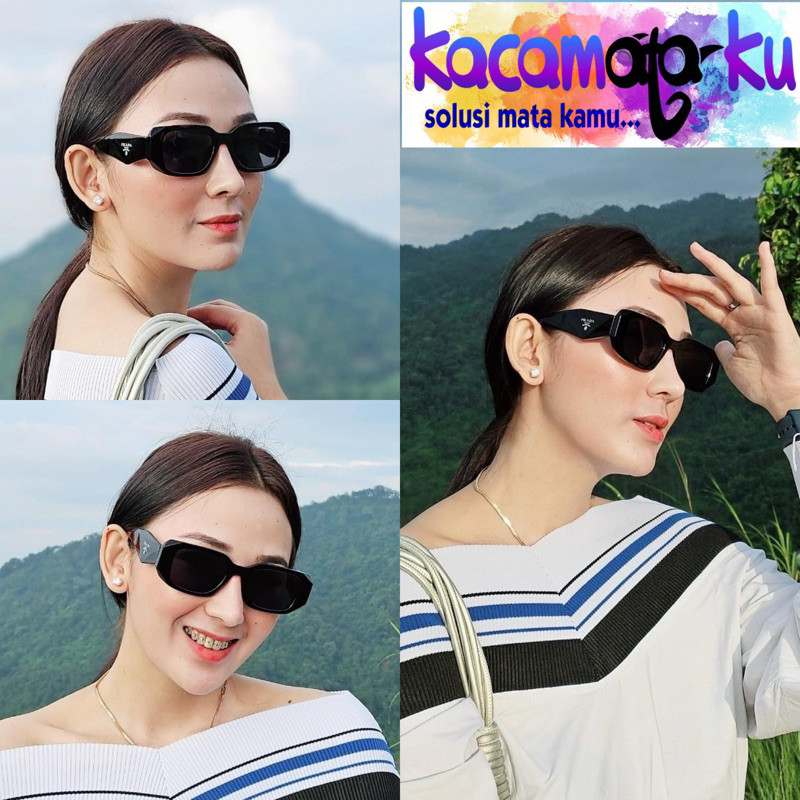 Kacamata Sunglasses Wanita Prada hexagon symbole Authentic