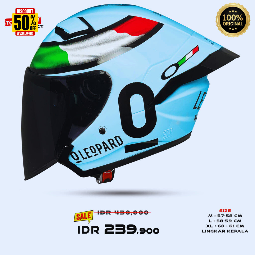 HELM MOTIF LEOPARD MLA COSMO 100% ORI MLA [ TERMURAH ]