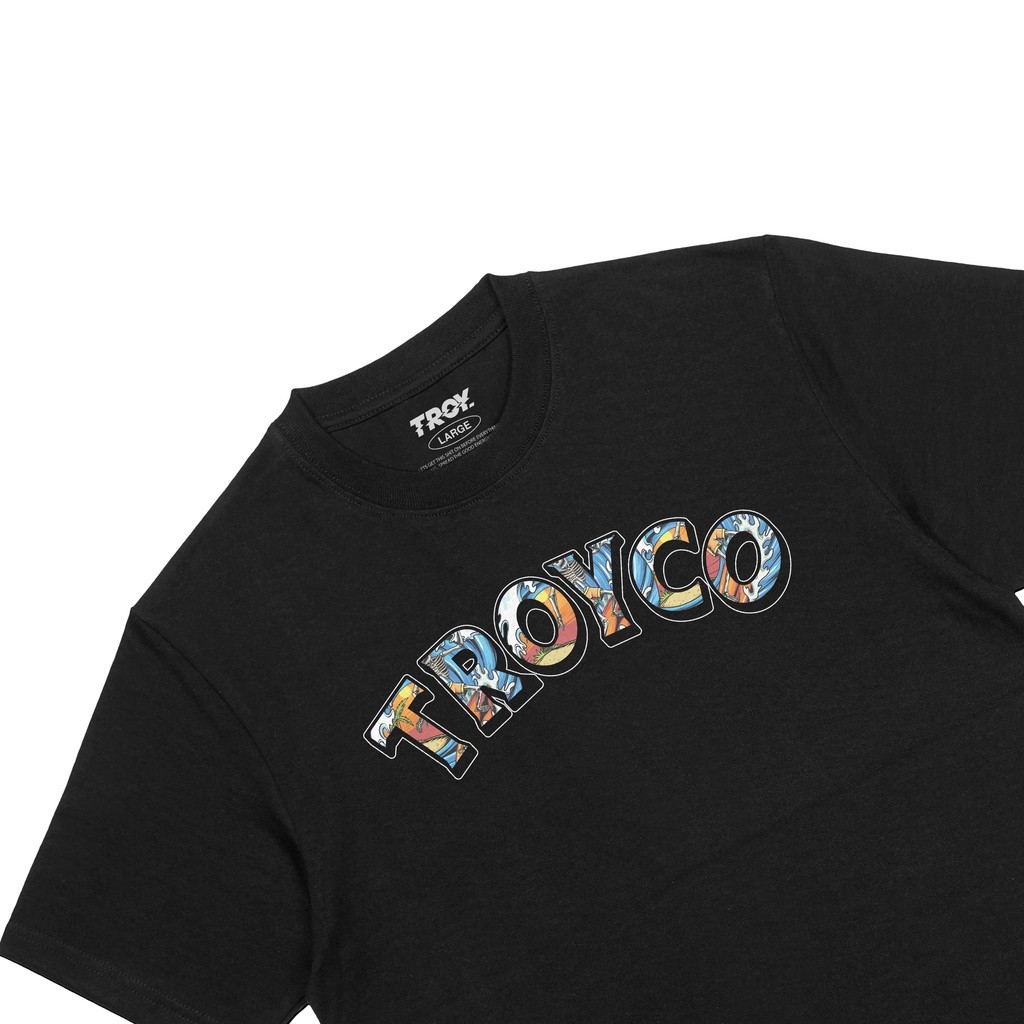 Troy Company T-Shirt Kaos Hitam TROYCO Surfing MT 2222