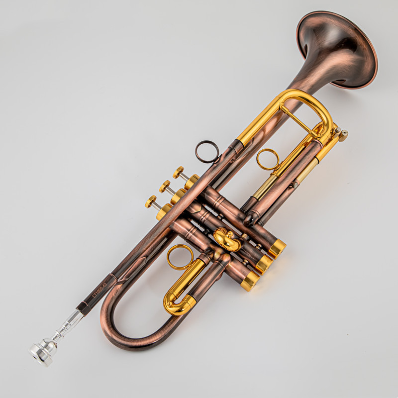 Il belin Musical truments Brass Bb Trumpet Unique Antique Copper Simulation Surface Small Bb Trumpet
