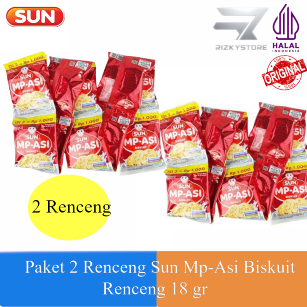 PAKET 2 RENCENG SUN MPASI BISKUIT ISI 20 SACHET 18gr EKONOMIS 6 BULAN INSTAN