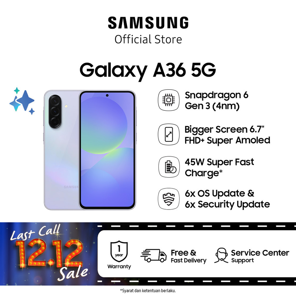 Samsung Galaxy A36 5G 8/256GB - Awesome Lavender