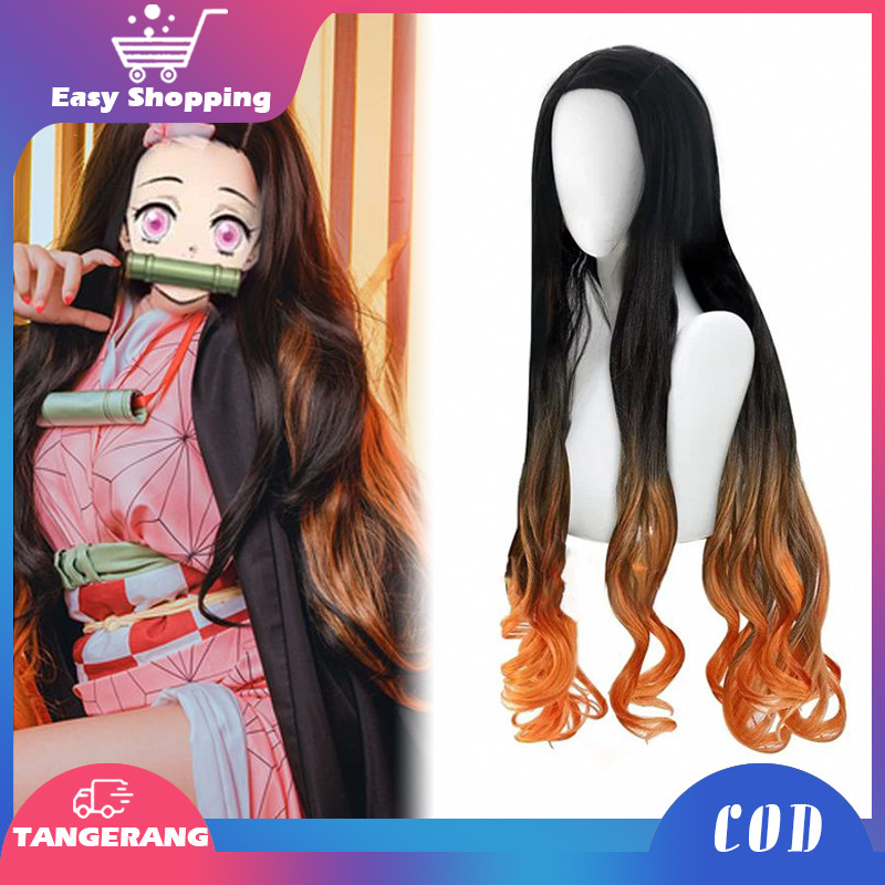 Wig Demon Slayer Cosplay Nezuko Dewasa Dan Anak Halloween