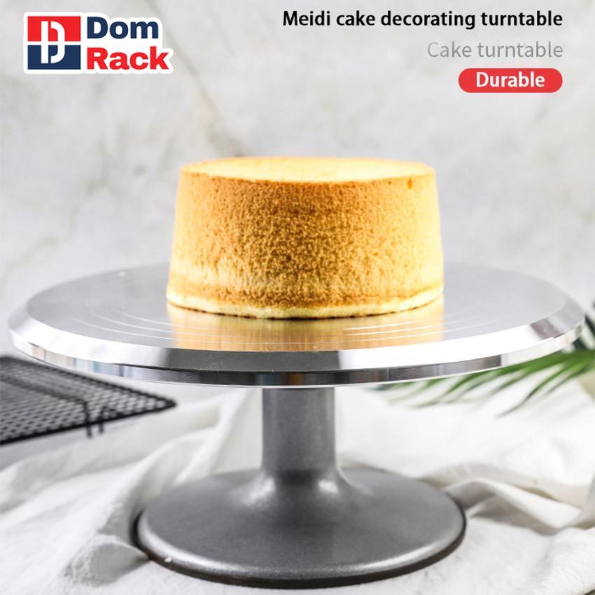DOM RACK Meja Putar Kue Maspion NAMPAN CAKE penghias kue ulang tahun ultah Aluminium Turning Table S