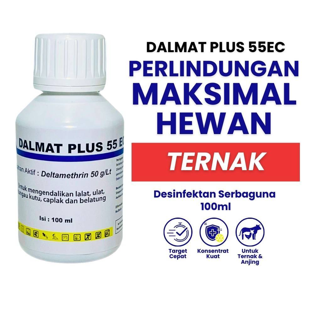 Dalmat Plus 55 EC 100ml - Obat Kutu - Anjing - Kucing - Obat Kutu Mandi - Obat Kutu -Dalmat + 55 EC