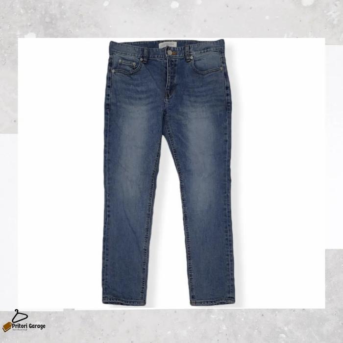 Soft Ankle Jeans Dry Denim Fatalism Skinny Fit Blue Color Vintage 30