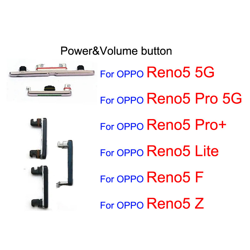 Tombol Daya Hidup Mati Tombol Volume Atas Bawah Untuk OPPO Reno 5 Reno5 F Z Pro Plus 4G 5G