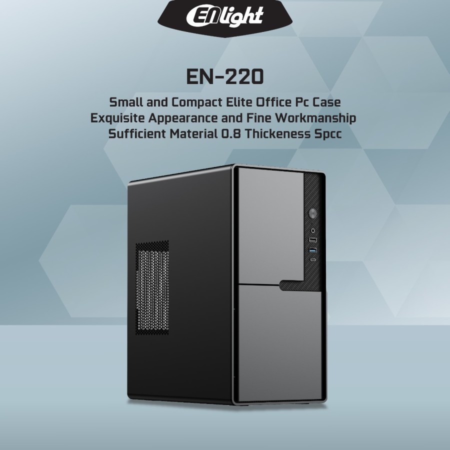 CASE ENLIGHT EN-220 + PSU 300W Mid Slim mATX USB3.0 Casing EN220