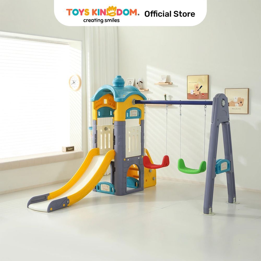 Toys Kingdom Paso Playhouse Dengan Perosotan & Ayunan - Mix Rumah Mainan Pretend House Rumah Anak Ma