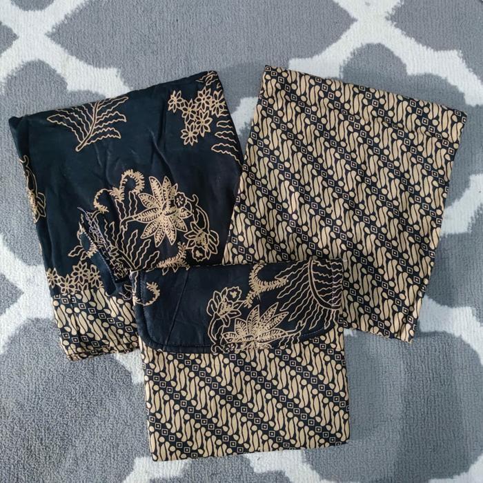 Mukena Katun Rayon Bali Super Jumbo Motif Batik Adem Murah - Hitam, Mukena Batik