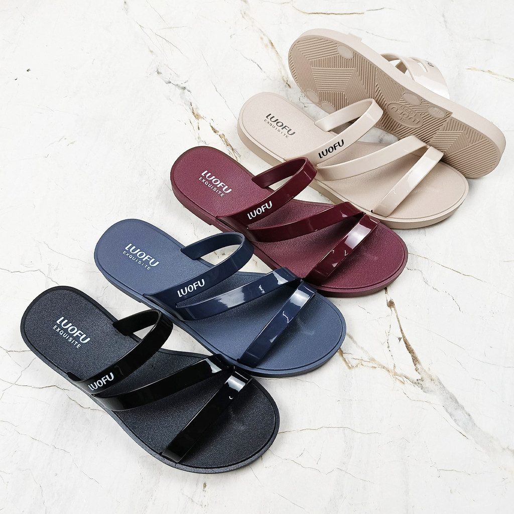 JASHOP LUOFU Sendal Jelly Karet Pvc Wanita Kokop Z F2317-NEW [D01]