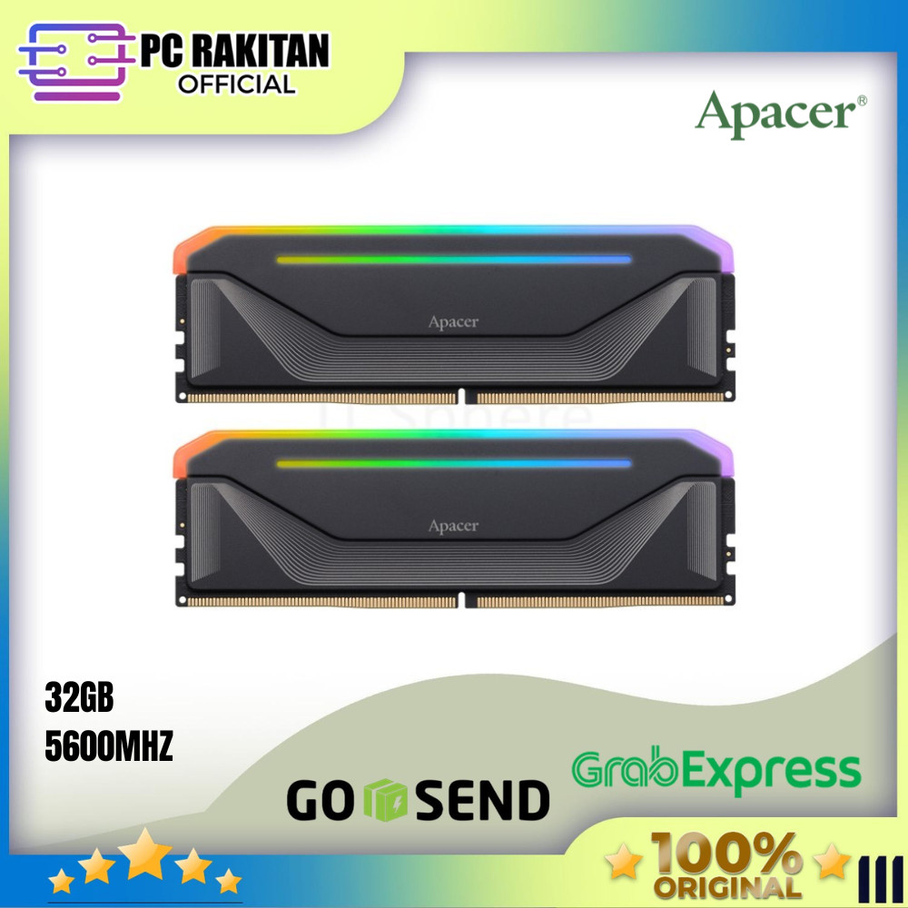 APACER RAM NOX LONGDIMM DDR5 32GB (16GBX2) 5600MHZ HEATSINK RGB AH5U32G56C522NBAA2