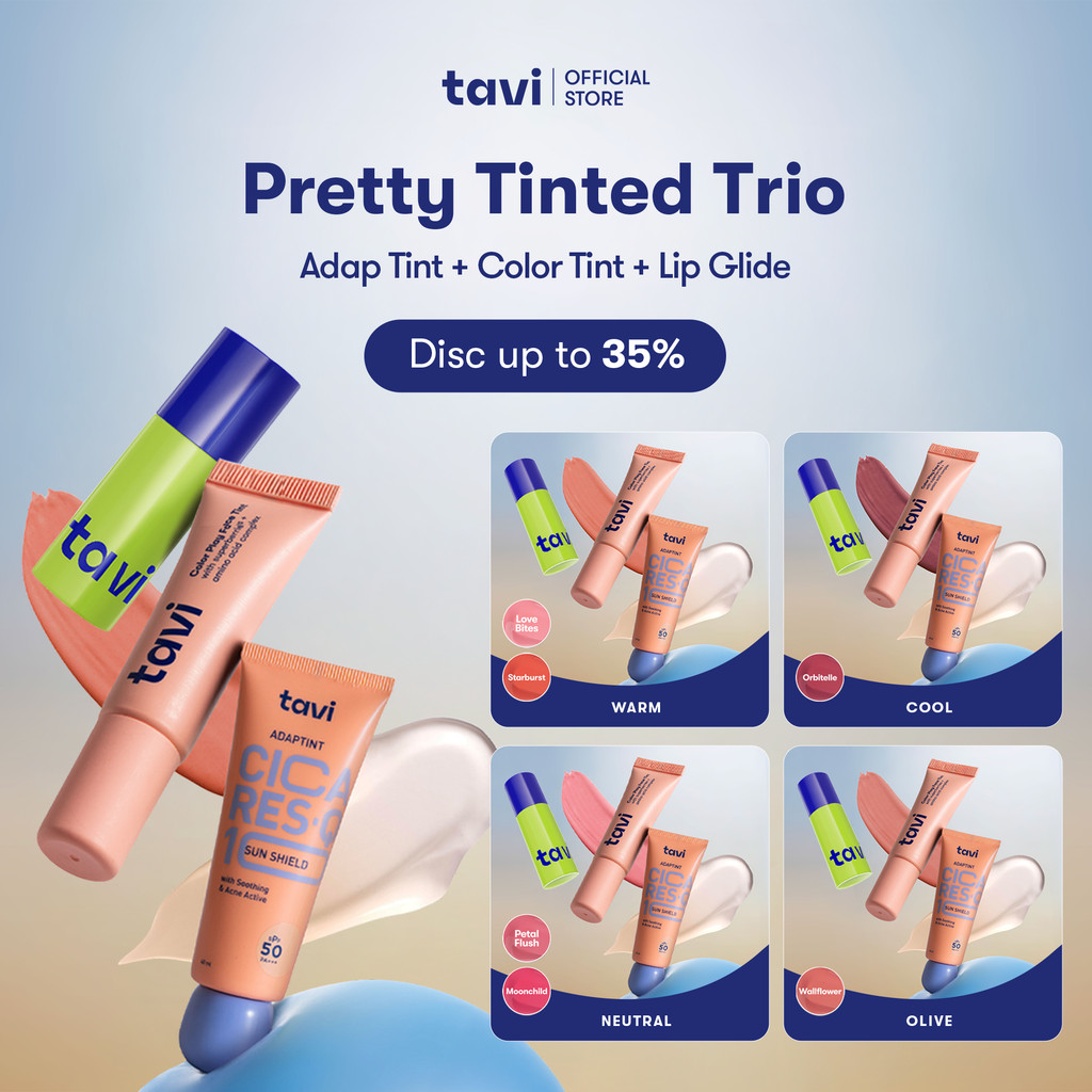 TAVI Pretty Tinted Trio | Tavi Color Tint 9 g Serum Infused 3-in-1 Color Tint - CICA RES Q10 AdapTin