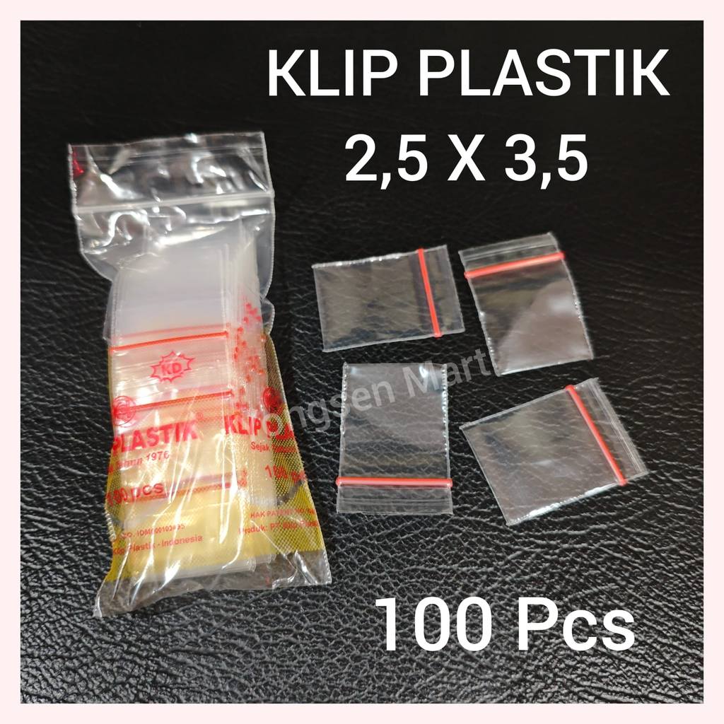 Plastik Klip kecil uk 2x3 cm plastik obat, ziplock ( isi 100pcs )