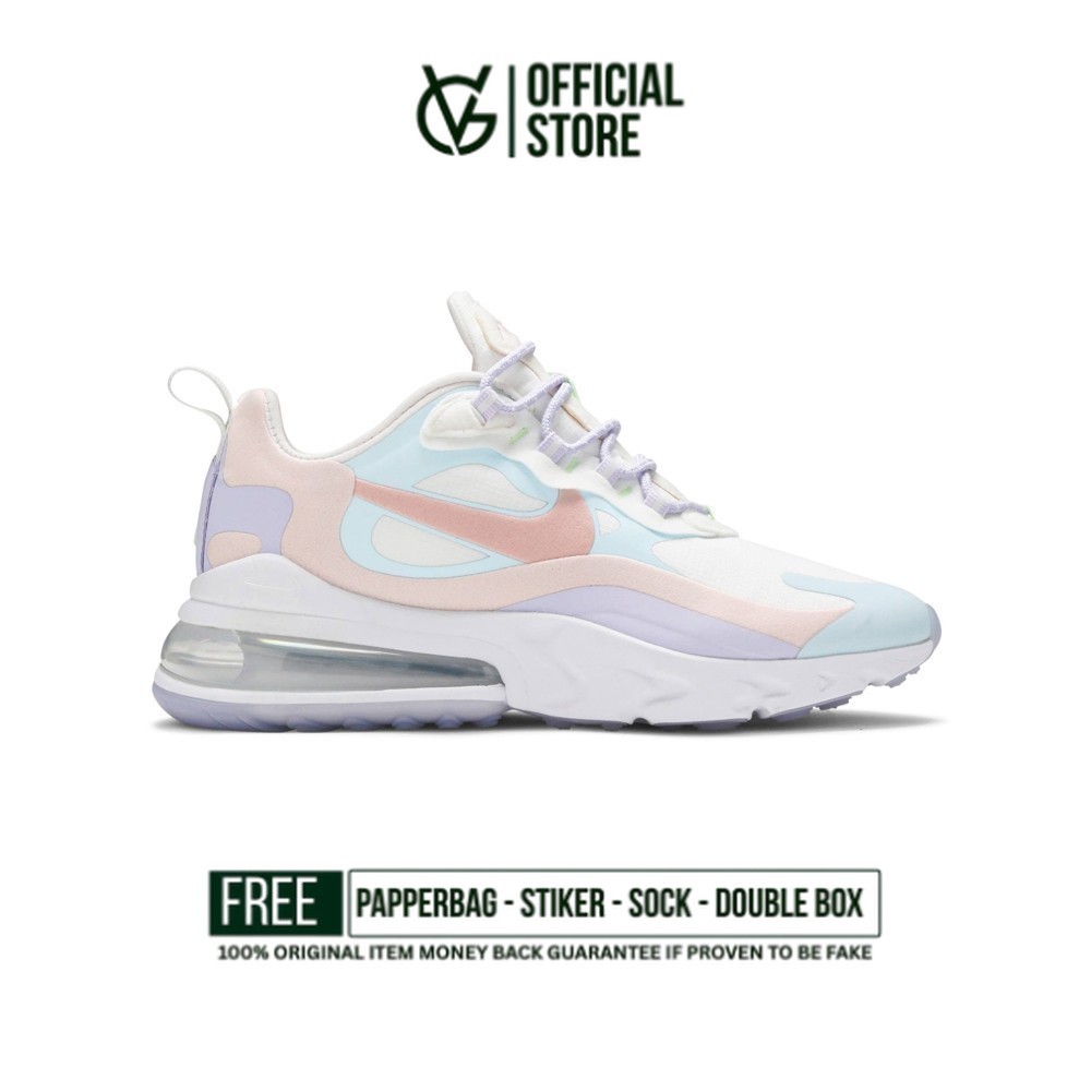 Sepatu Sneakers Nike Air Max 270 React Sail Coral Stardust Original Authentic Unisex