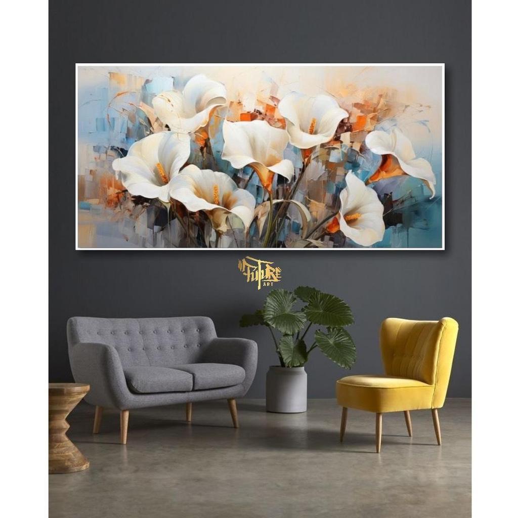 Lukisan Bunga Terompet Hiasan Dinding Vintage - FUTURE ART PAINTING