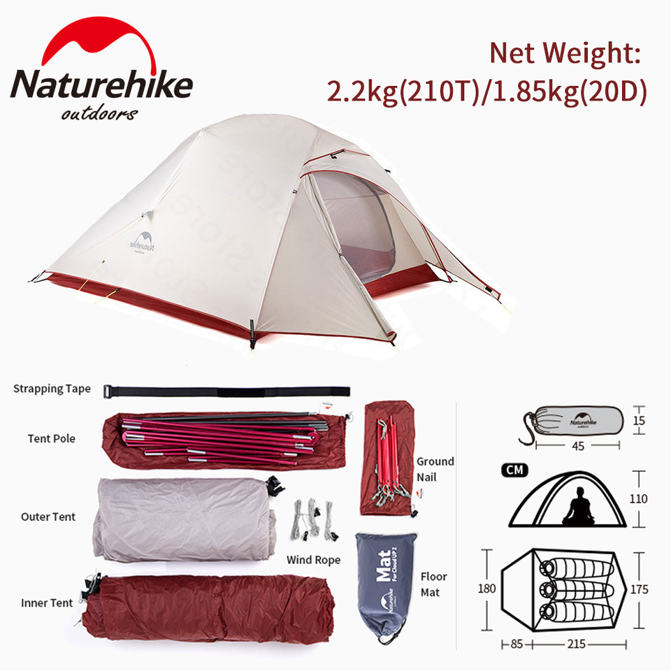 Naturehike Cloud Up 3 Tent Upgrade Outdoor Portable Camping 3 Persons Outdoor Ultralight Hiking Tent
