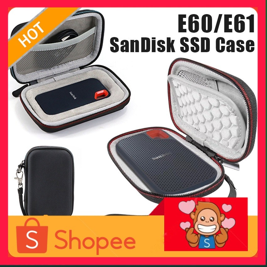 Pouch Hard Case SSD Sandisk E30 E60 E61 HardCase Tas Pelindung Tempat Sandisk SSD E61 E60 E30