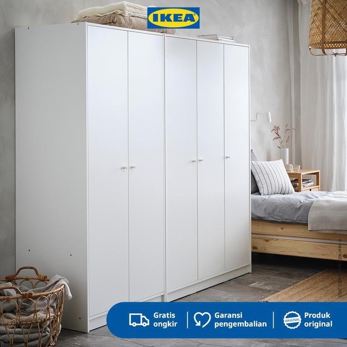 IKEA KLEPPSTAD Lemari Pakaian 3 Pintu Putih 117x176 cm