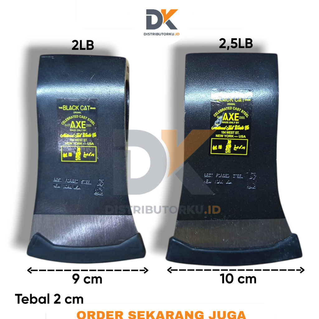 KAMPAK KAYU MERK BLACKCAT 2,5LB DAN 2LB ORIGINAL BAJA TEBAL PREMIUM (DISTRIBUTORKU.ID)
