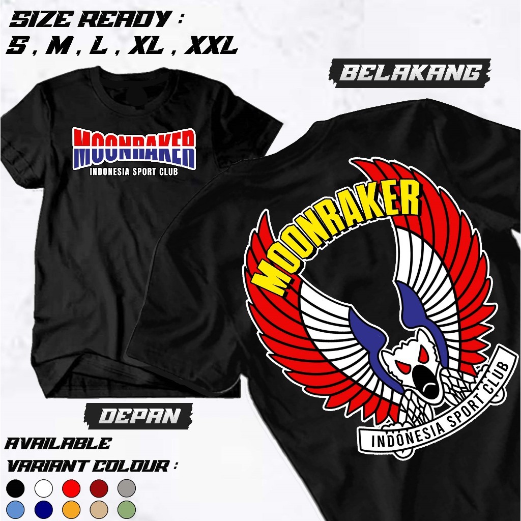 Kaos Moonraker - kaos Moonraker Indonesia - Kaos komunitas motor - Kaos Distro Premium - Kekinian - 